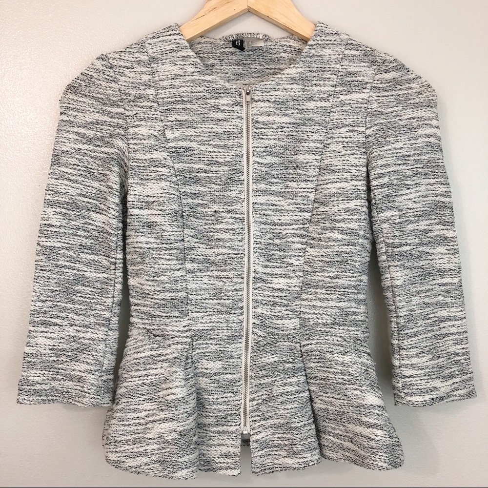 H&M Gray Peplum Jacket Size 2